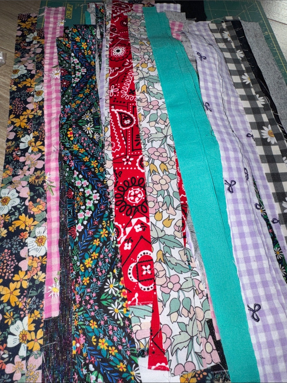Mixed Fabric Strips for bracelets